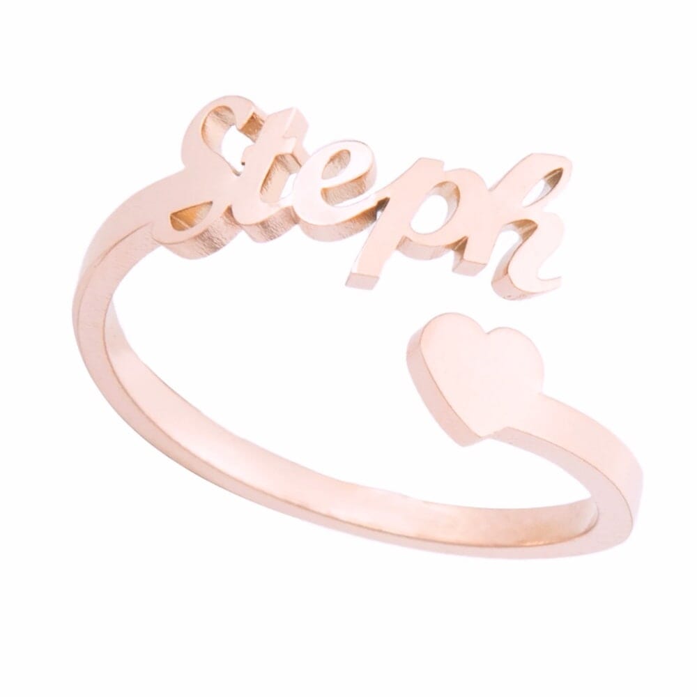 anello personalizzato con nome in acciaio inossidabile
