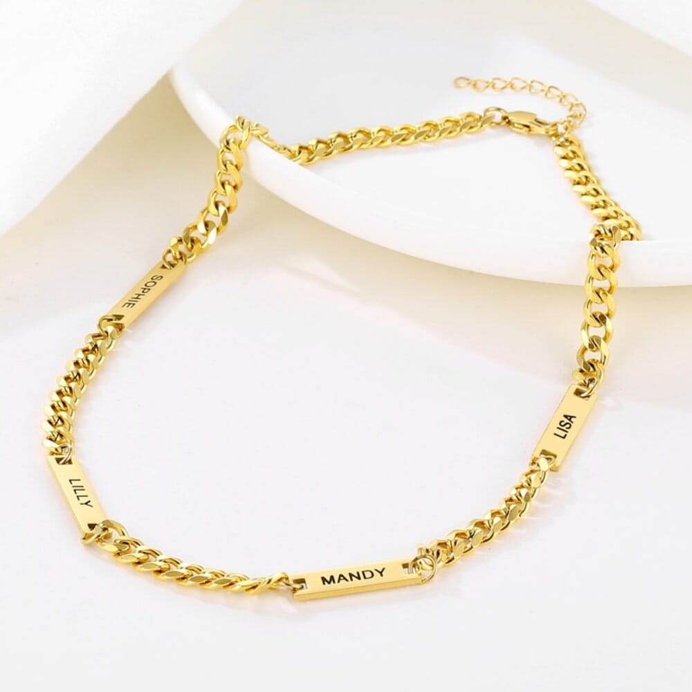 Collana con Nomi Incisi in Acciaio Personalizzata