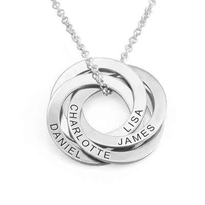 Collana con Nomi Cerchi Incisi in Acciaio Inossidabile