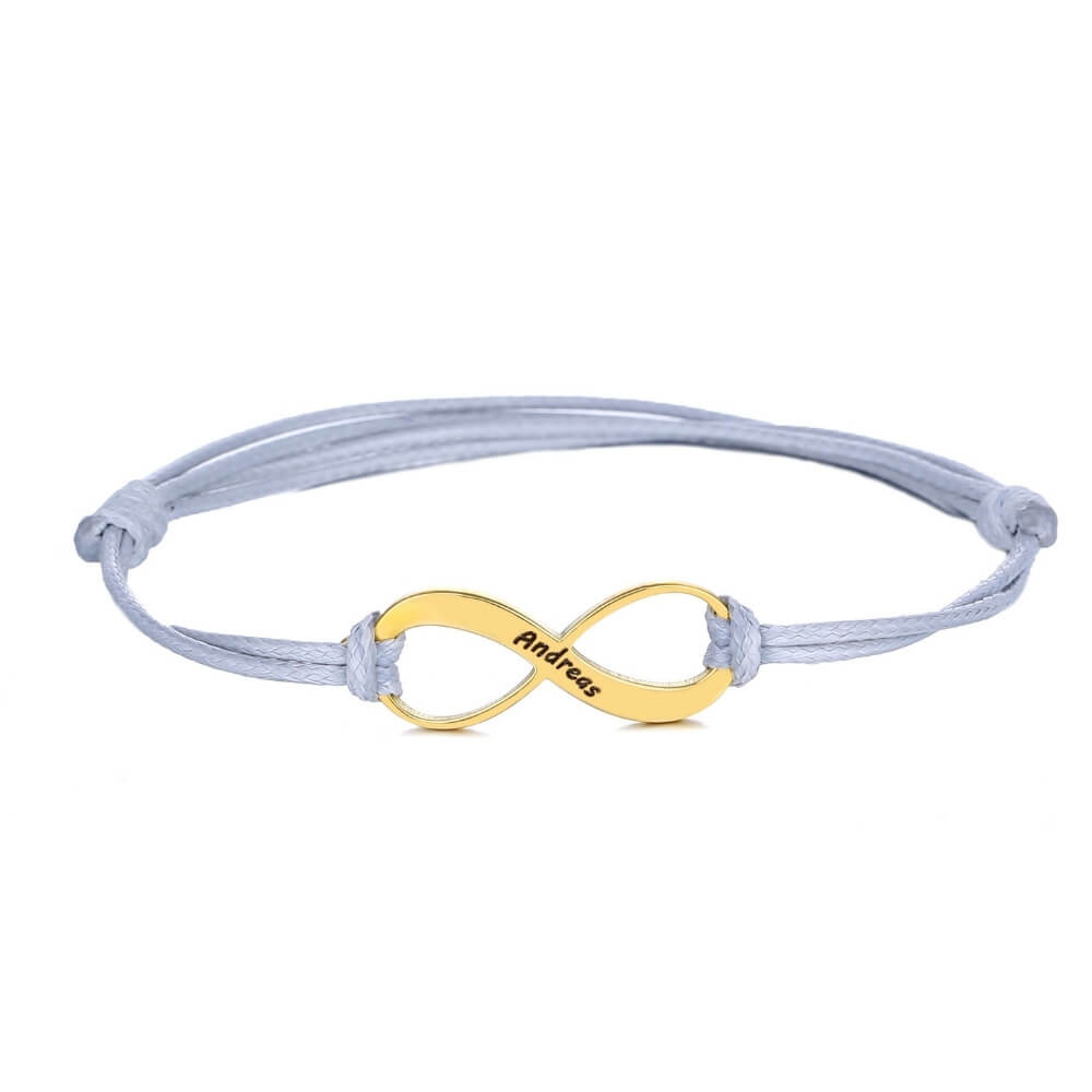 Bracciale Infinito Personalizzato Inciso Oro Rosa Argento