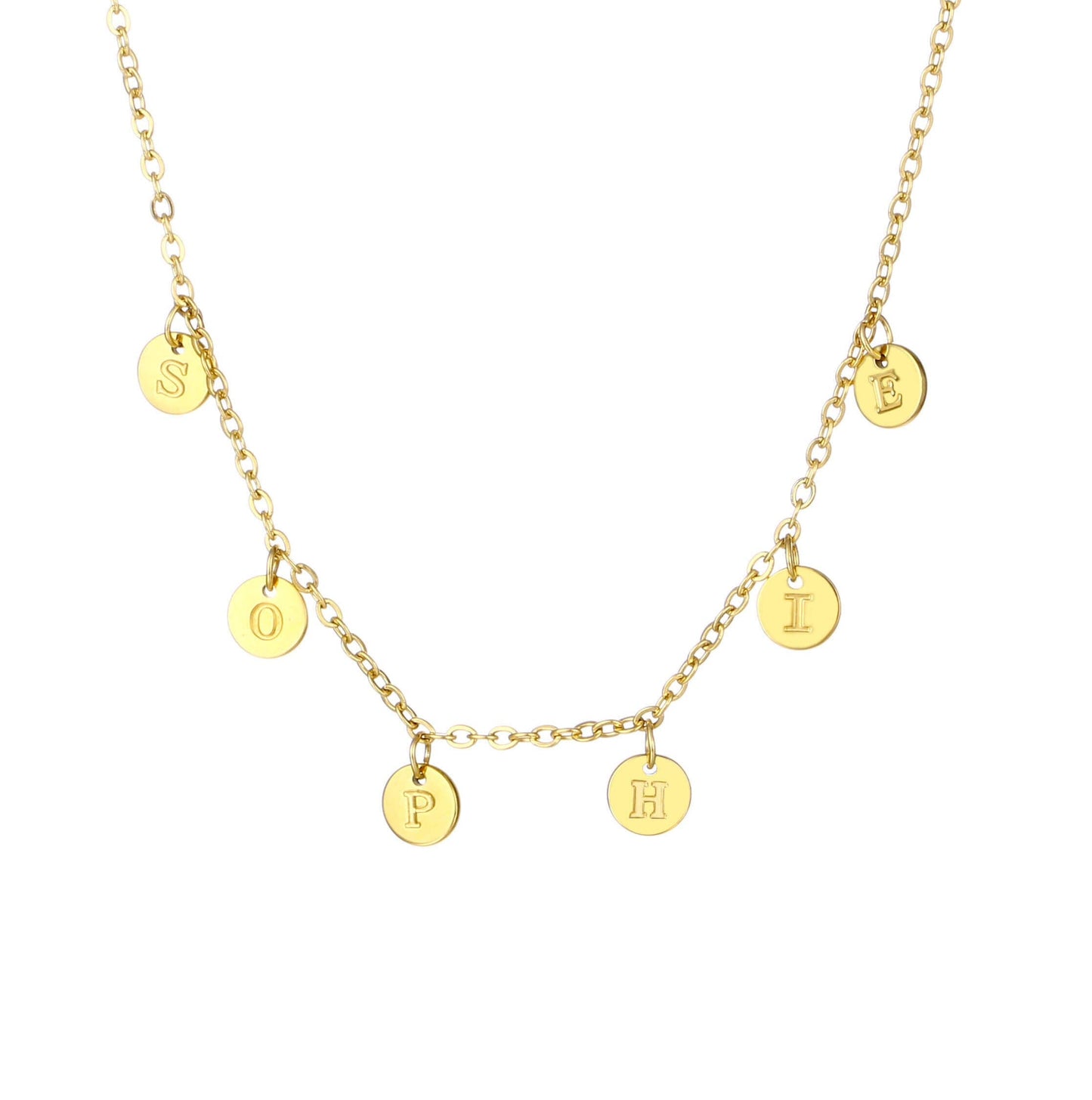 Collana con Nome Personalizzata in Acciaio Placcato Oro