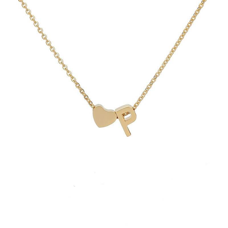 Collana con Iniziale e Cuore Personalizzabile Oro Argento