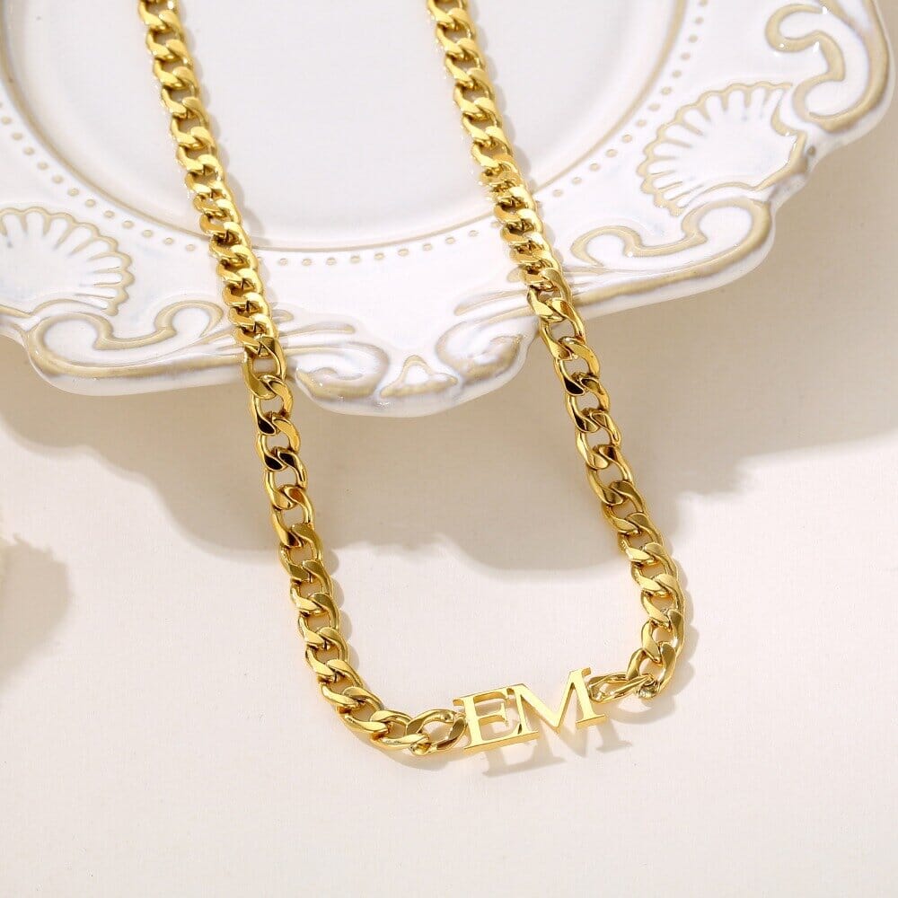 Collana con Iniziale Personalizzata Acciaio Inox Oro/Argento