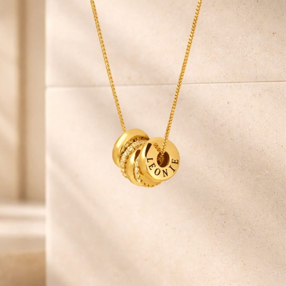 Collana Personalizzata con Nome, Zirconia e Placcatura Oro 18K