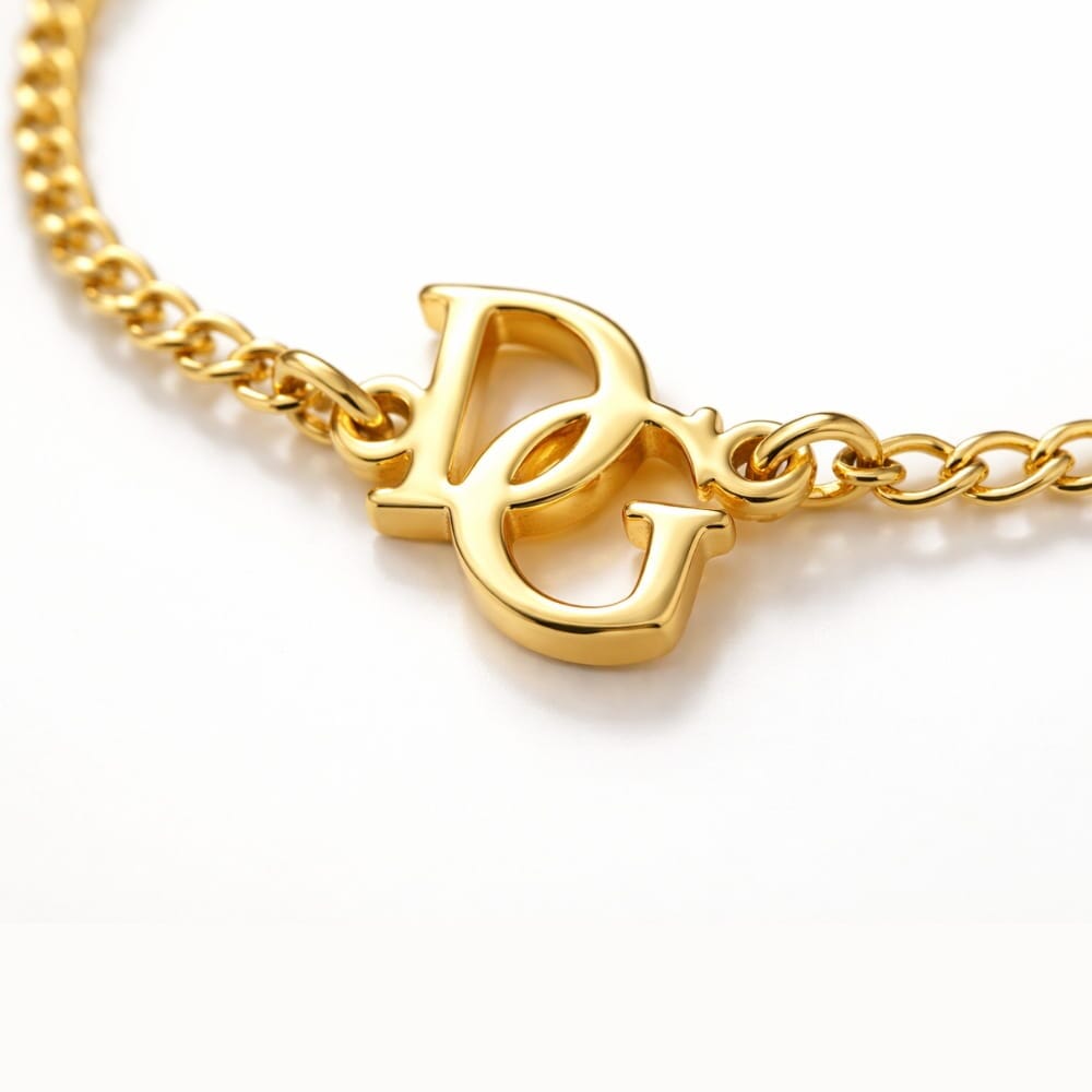 Bracciale Personalizzato Iniziali Intrecciate Acciaio