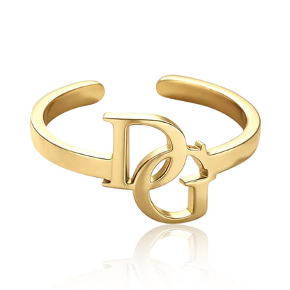 anello iniziali intrecciate monogramma personalizzabile
