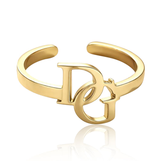 anello iniziali intrecciate monogramma personalizzabile