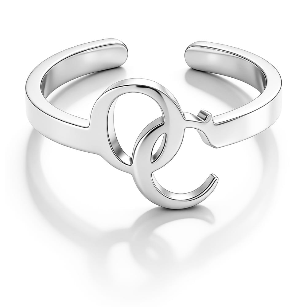 anello iniziali intrecciate monogramma personalizzabile
