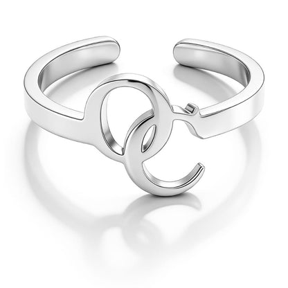 anello iniziali intrecciate monogramma personalizzabile