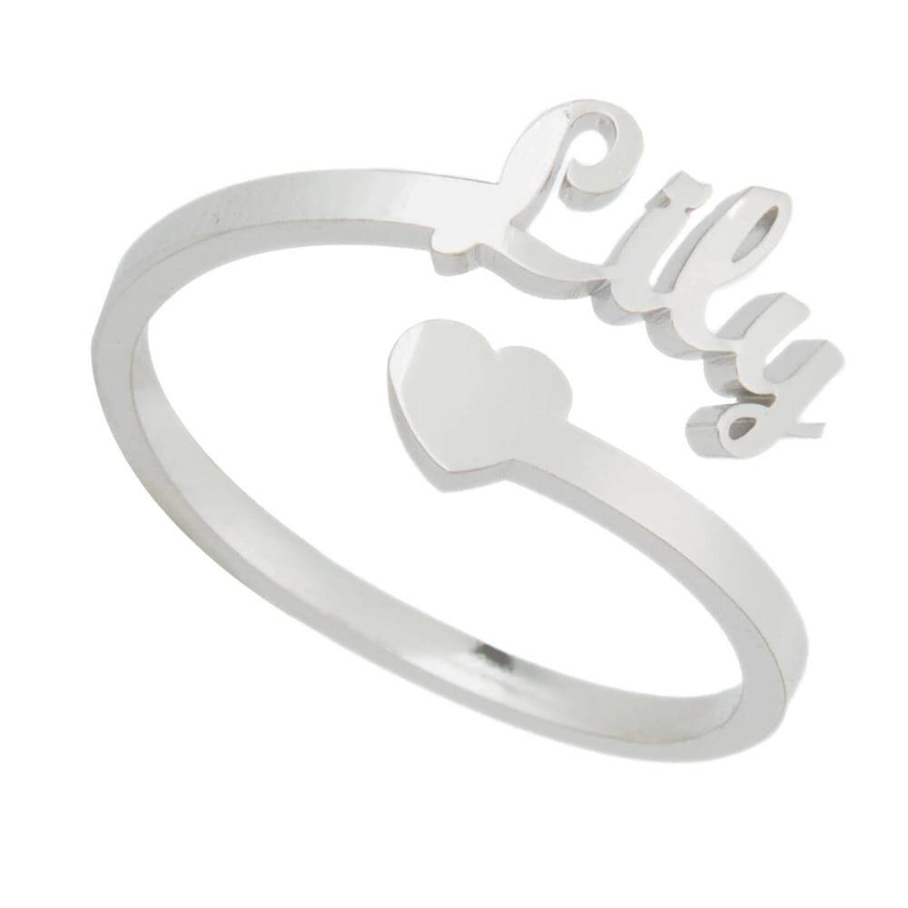 anello personalizzato con nome in acciaio inossidabile