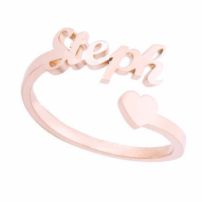 anello personalizzato con nome in acciaio inossidabile
