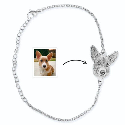 Bracciale Personalizzato con Ritratto Animale Domestico Oro/Argento