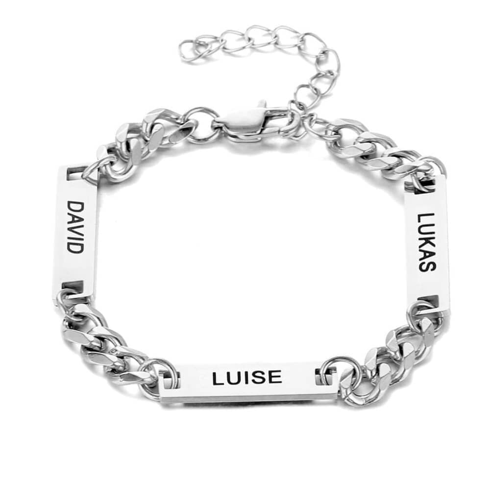 Bracciale Personalizzato con Nomi in Acciaio Oro/Argento