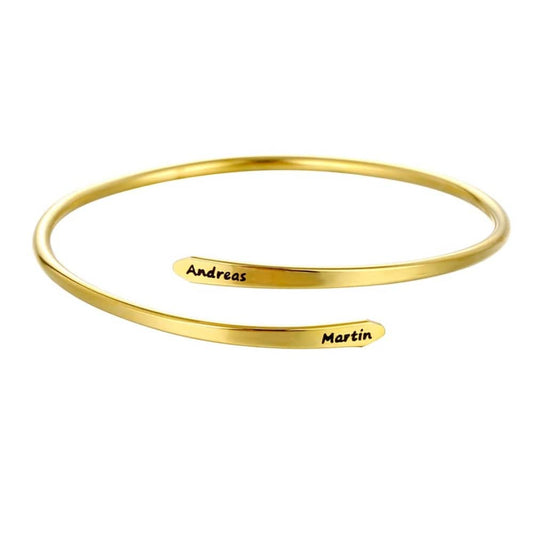 Bracciale Personalizzato con Nomi in Acciaio Oro Rosa