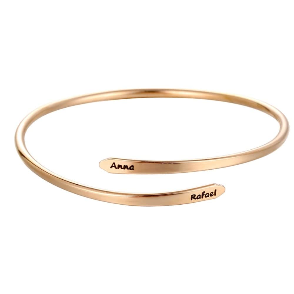 Bracciale Personalizzato con Nomi in Acciaio Oro Rosa