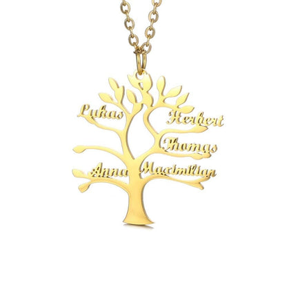 Collana Albero della Vita con Nomi Incisi Oro Argento