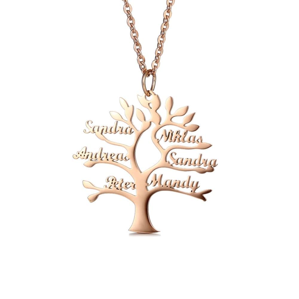 Collana Albero della Vita con Nomi Incisi Oro Argento