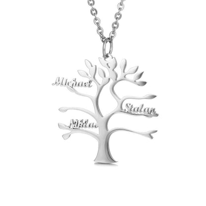 Collana Albero della Vita con Nomi Incisi Oro Argento
