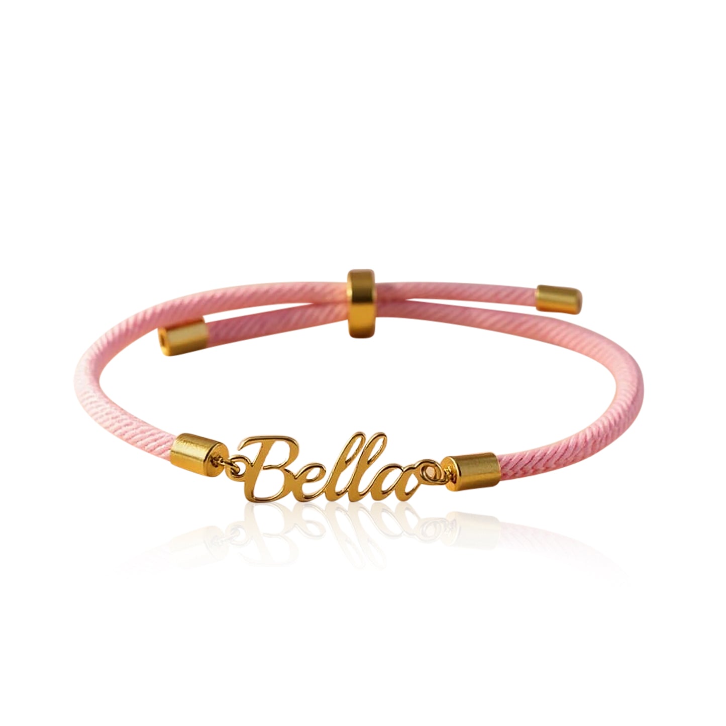 bracciale cordino personalizzabile con nome regolabile e colorato