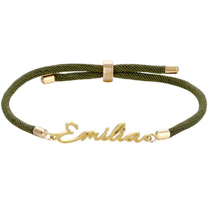 bracciale cordino personalizzabile con nome regolabile e colorato
