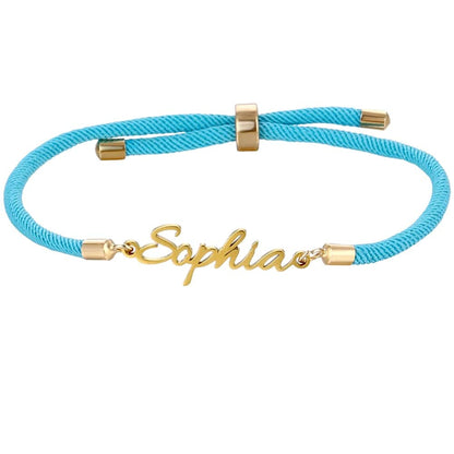 bracciale cordino personalizzabile con nome regolabile e colorato