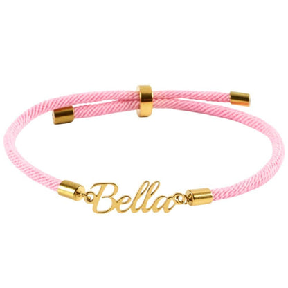 bracciale cordino personalizzabile con nome regolabile e colorato
