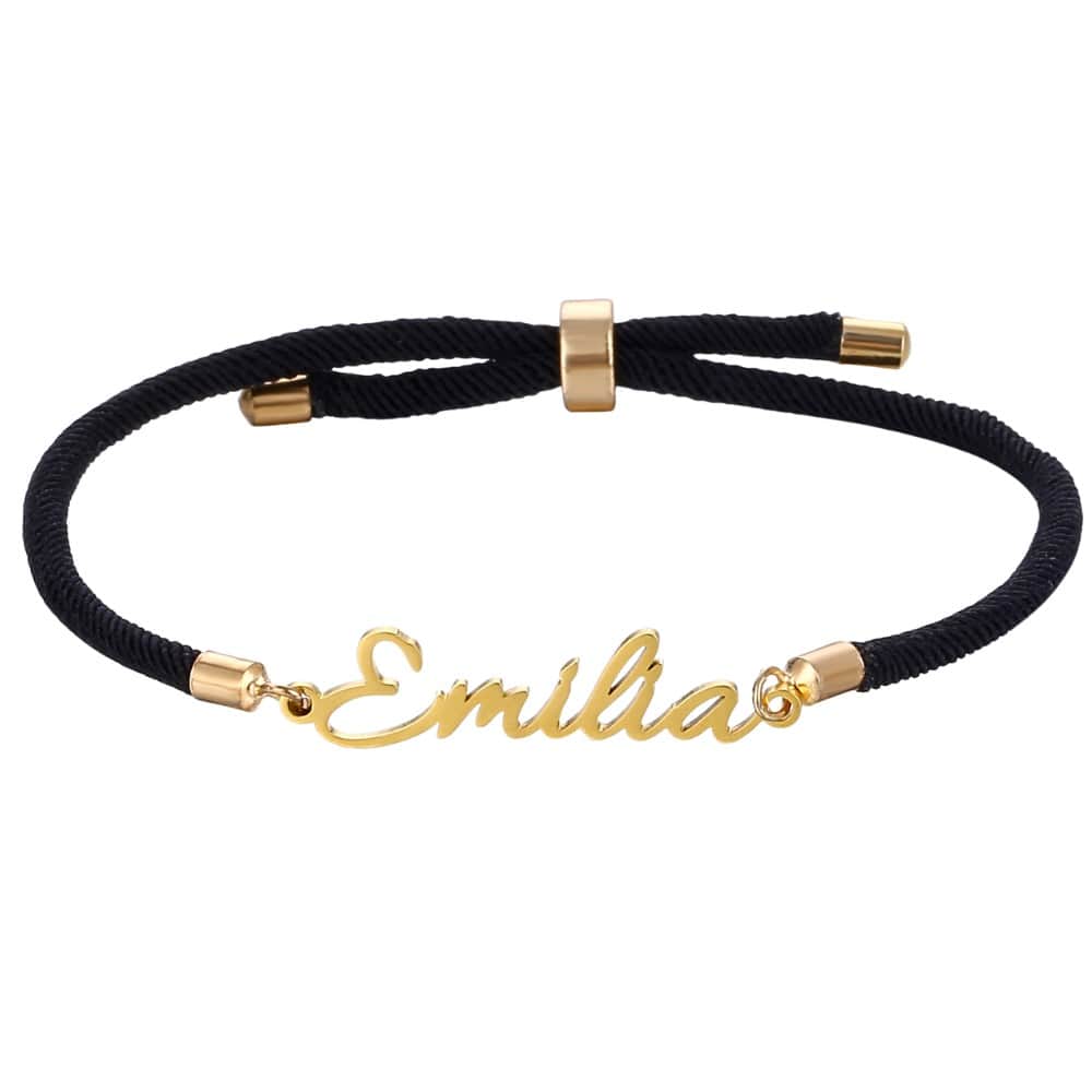 bracciale cordino personalizzabile con nome regolabile e colorato