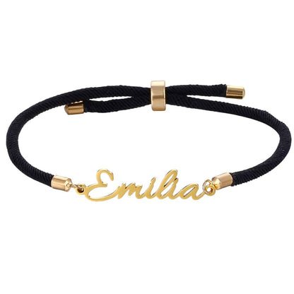 bracciale cordino personalizzabile con nome regolabile e colorato
