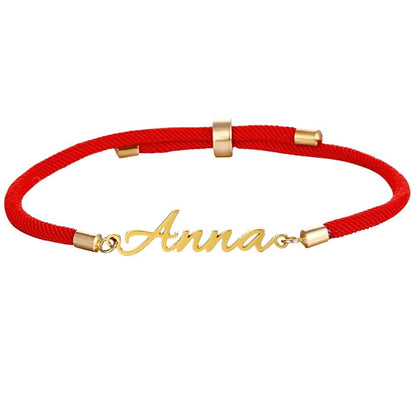 bracciale cordino personalizzabile con nome regolabile e colorato