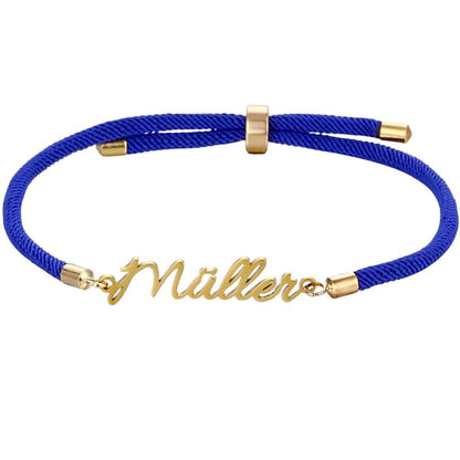 bracciale cordino personalizzabile con nome regolabile e colorato