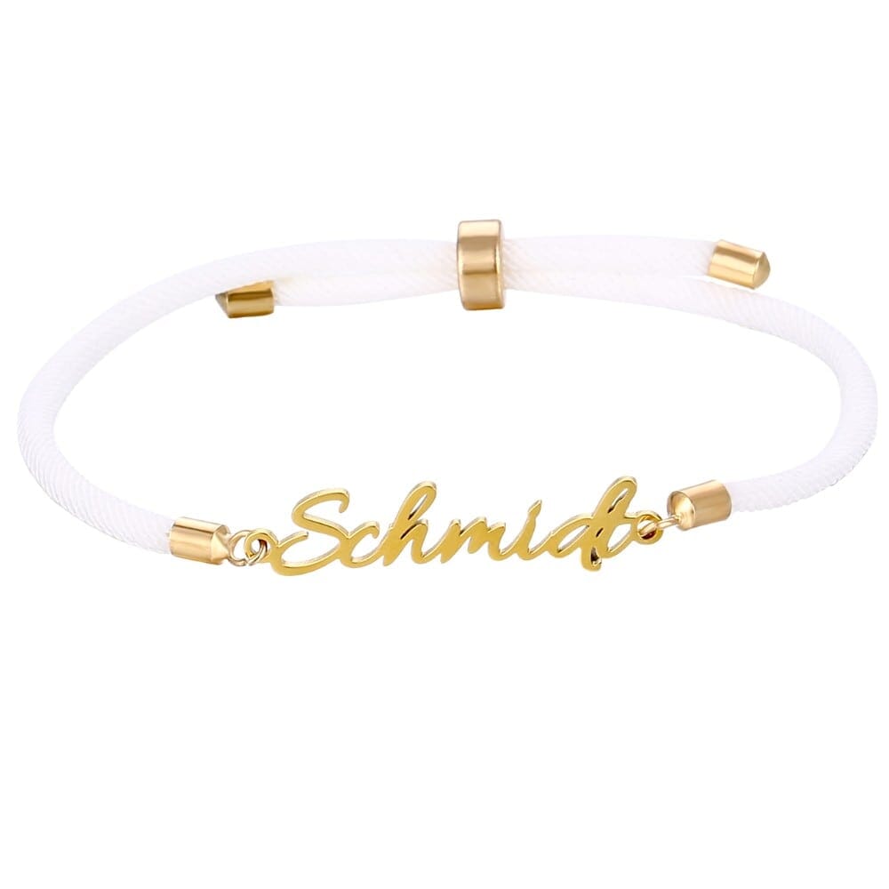 bracciale cordino personalizzabile con nome regolabile e colorato