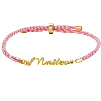 bracciale cordino personalizzabile con nome regolabile e colorato