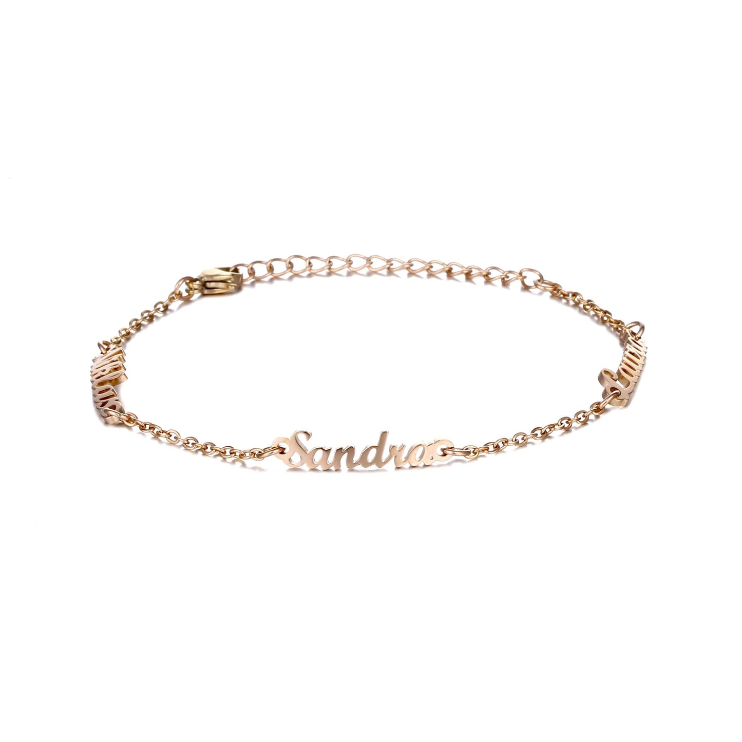 bracciale personalizzato con 3 nomi in acciaio inossidabile