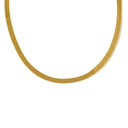 Collana Herringbone Larga 5mm Placcata Oro 18K