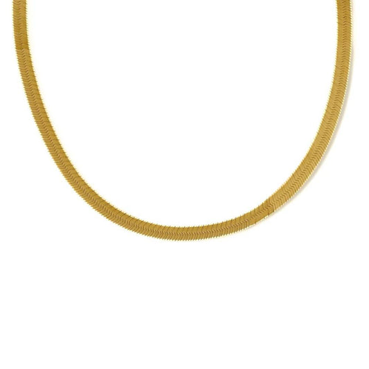 Collana Herringbone Larga 5mm Placcata Oro 18K