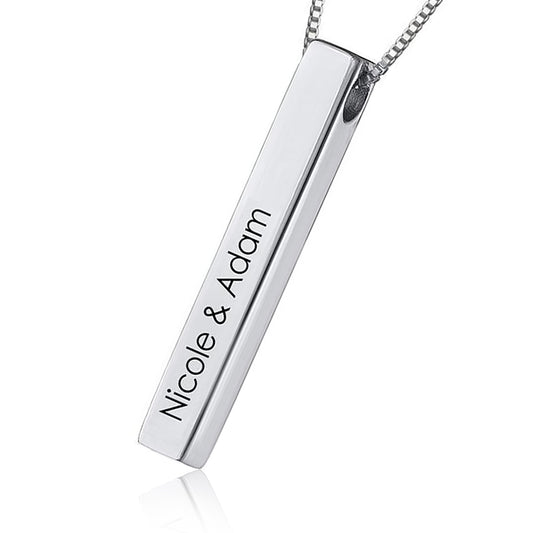 collana a barra personalizzabile in acciaio inossidabile e oro 18k