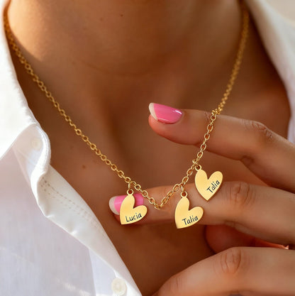 collana con ciondoli a cuore personalizzabili