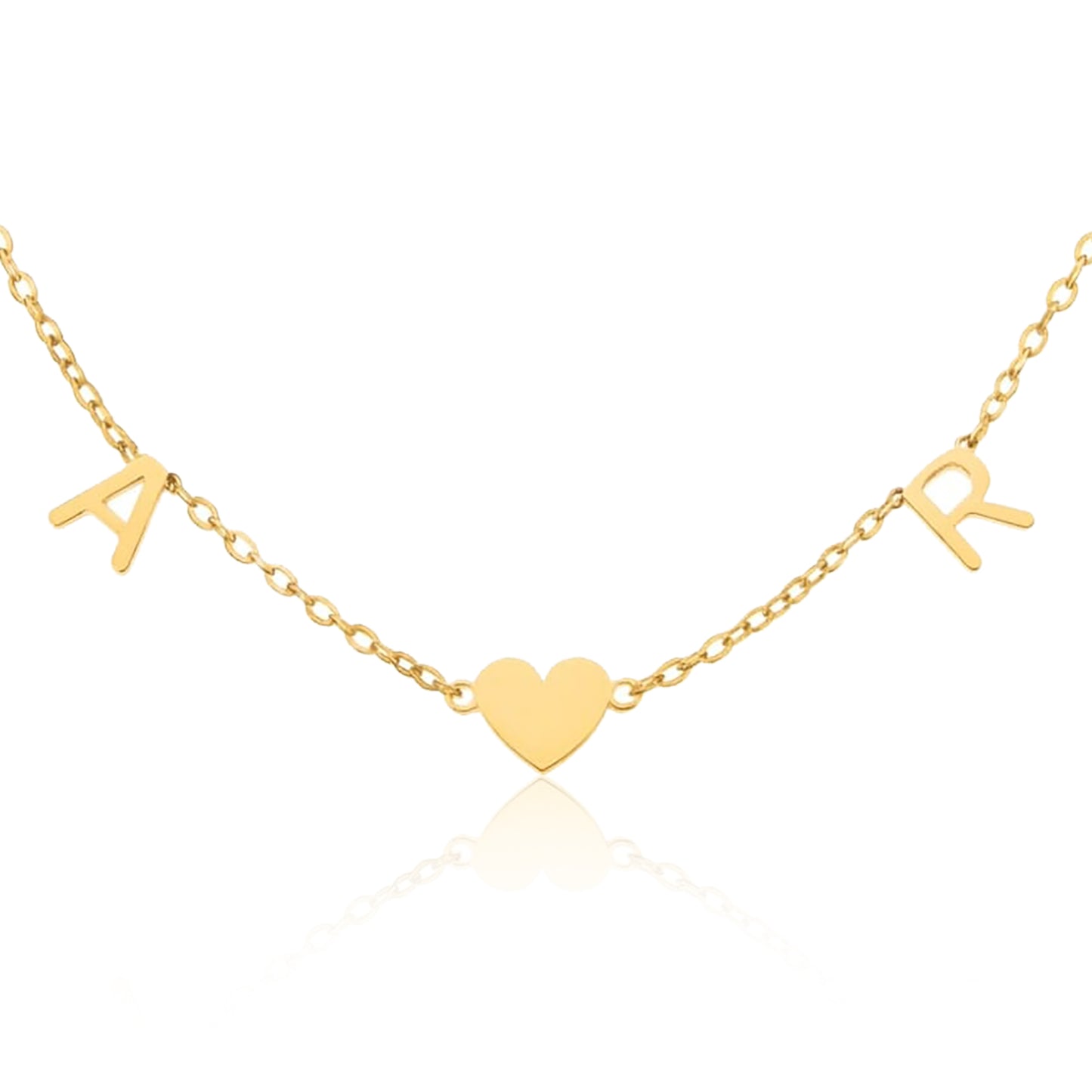 collana con iniziali e cuore due lettere per un legame speciale