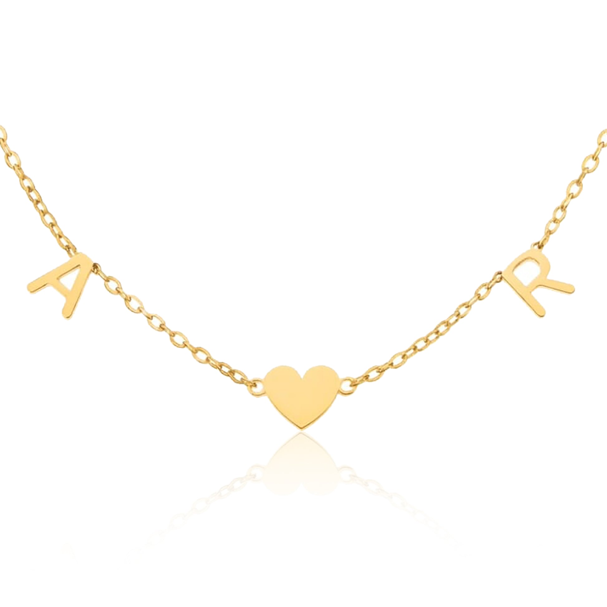 collana con iniziali e cuore due lettere per un legame speciale