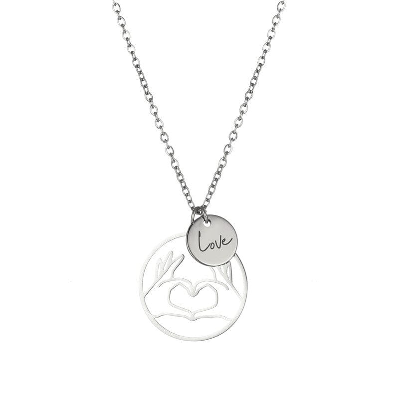 collana con pendente personalizzabile in acciaio e placcatura oro 18k