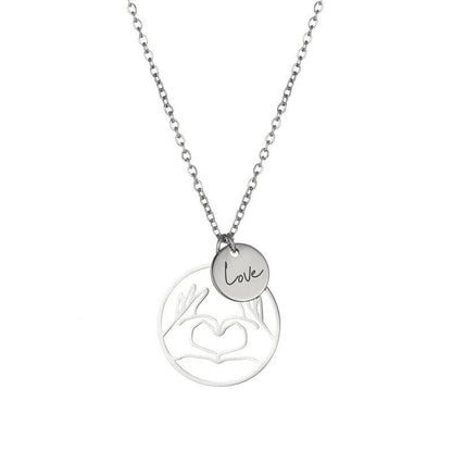 collana con pendente personalizzabile in acciaio e placcatura oro 18k