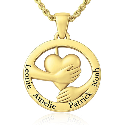 collana cuore abbracciante personalizzabile con incisione