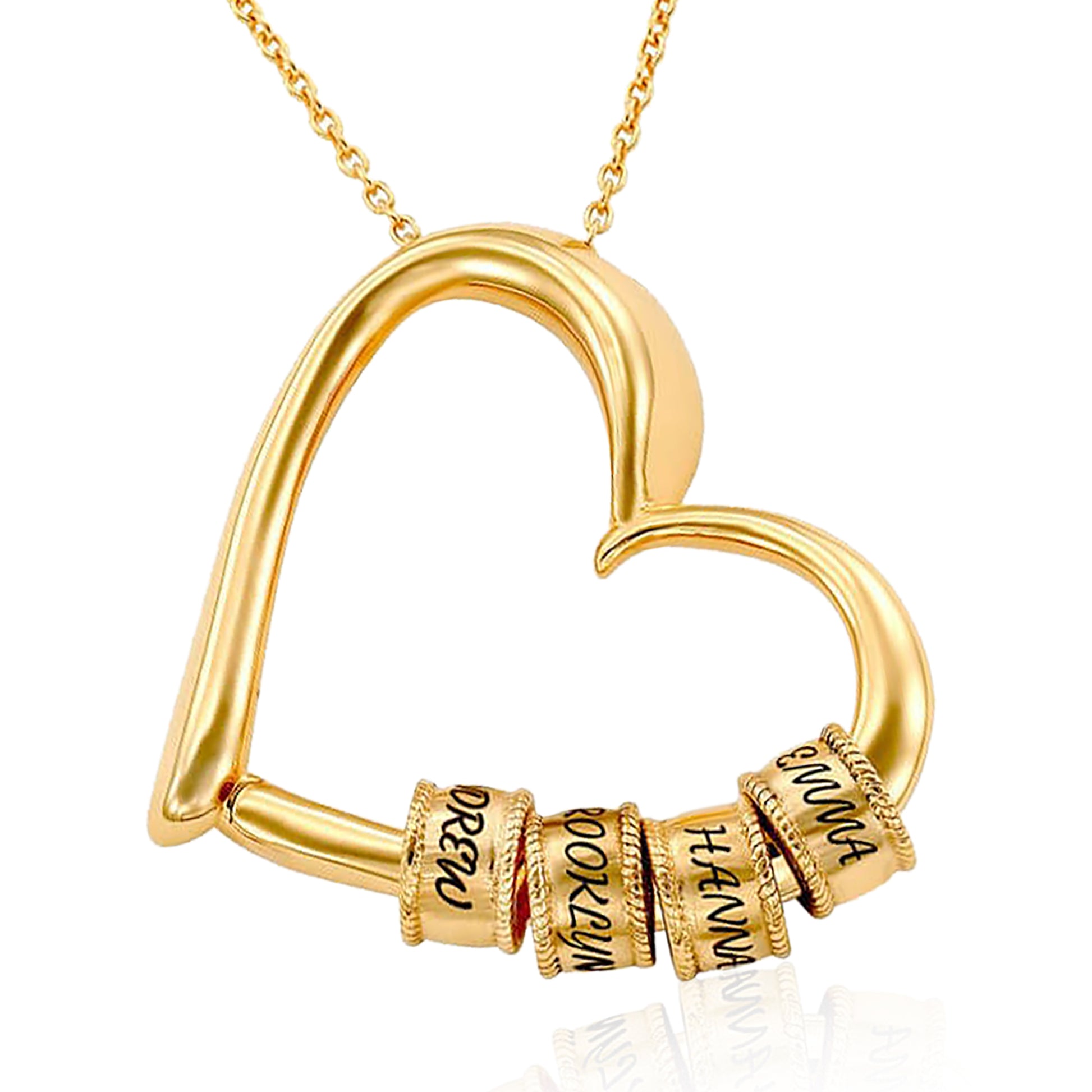 collana cuore personalizzabile con nomi in acciaio