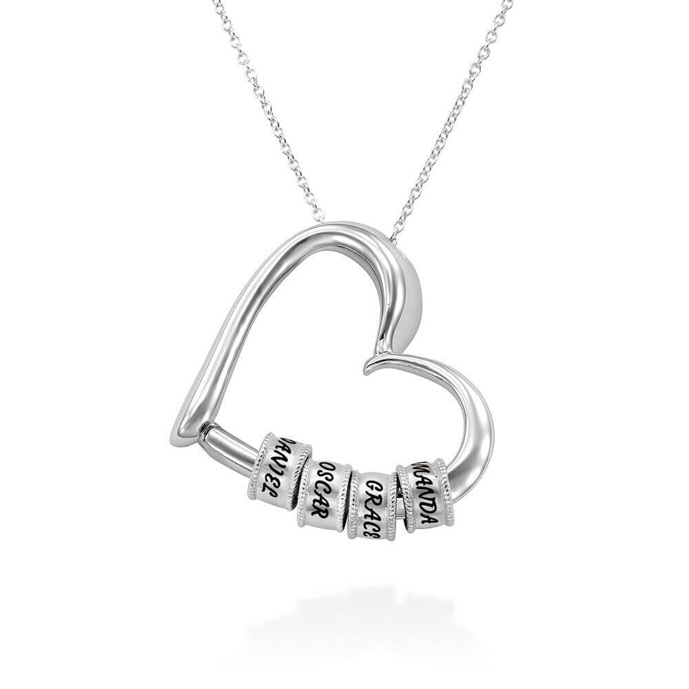 collana cuore personalizzabile con nomi in acciaio