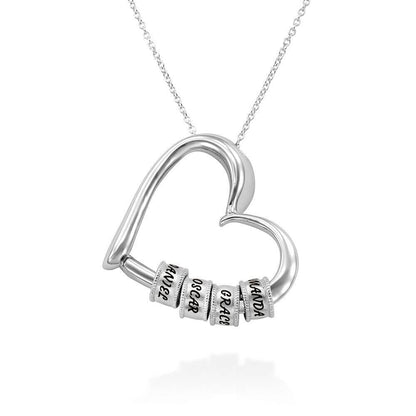 collana cuore personalizzabile con nomi in acciaio