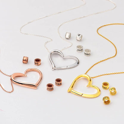 collana cuore personalizzabile con nomi in acciaio