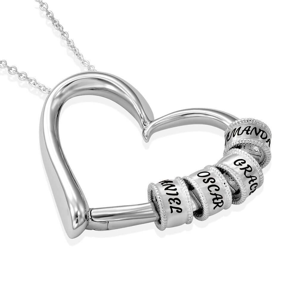 collana cuore personalizzabile con nomi in acciaio