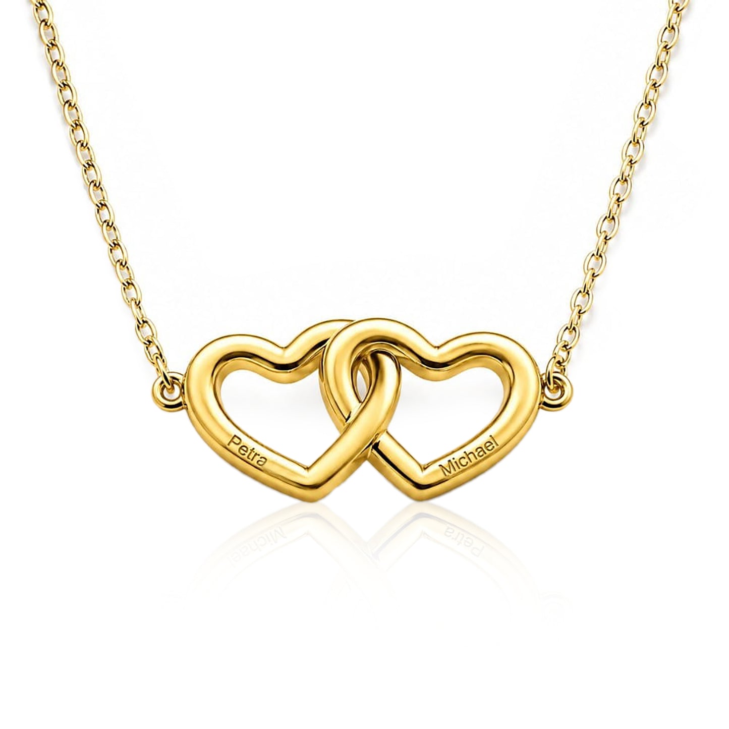 collana cuori connessi personalizzabile con due iniziali