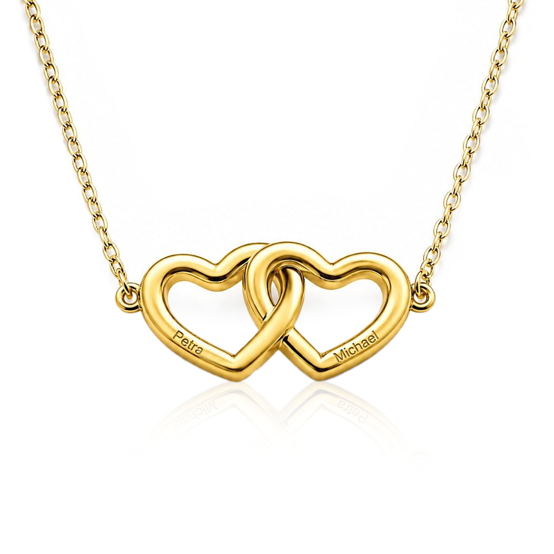 collana cuori connessi personalizzabile con due iniziali