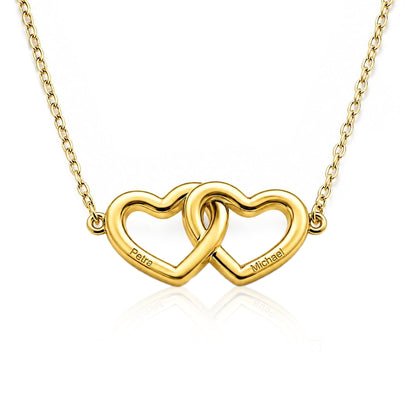collana cuori connessi personalizzabile con due iniziali